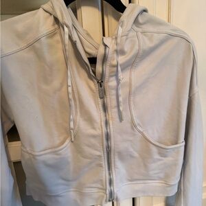Lululemon Light Gray Cropped Hoodie